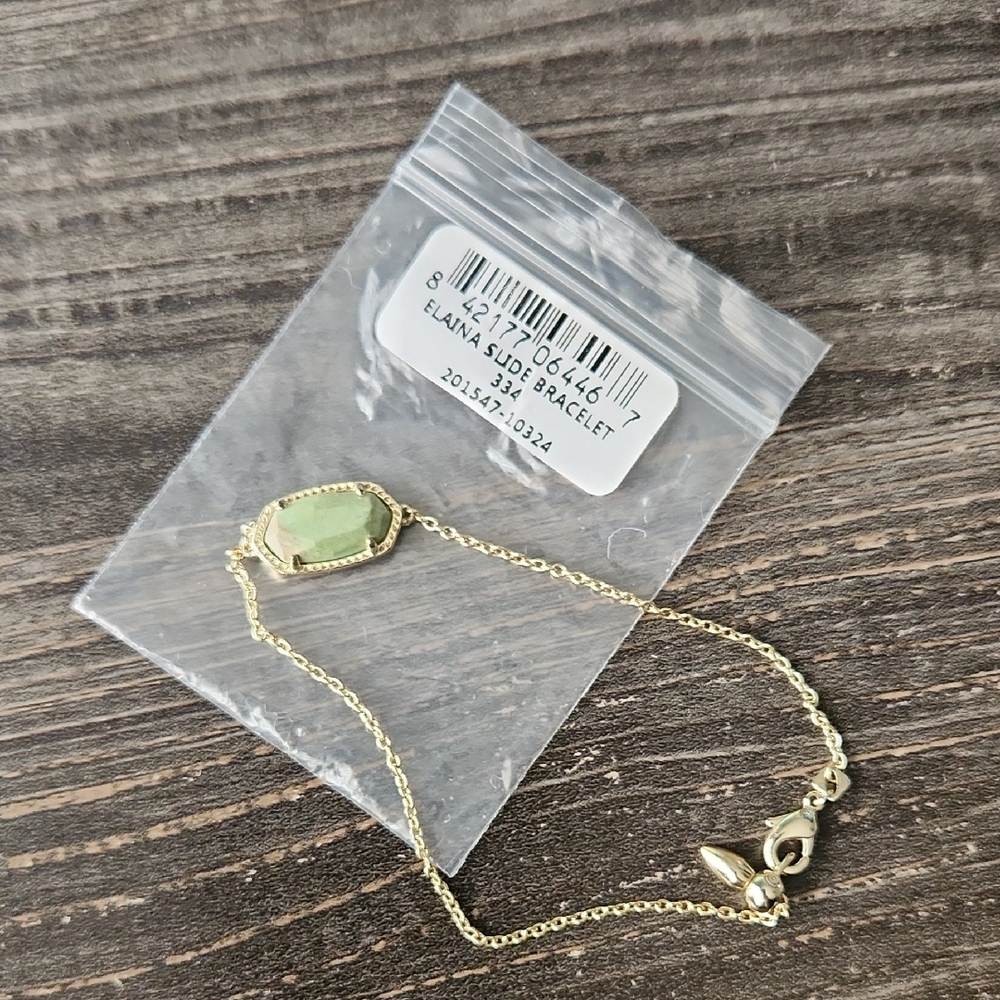 Kendra Scott Eliana Gold and Green Stone Bracelet